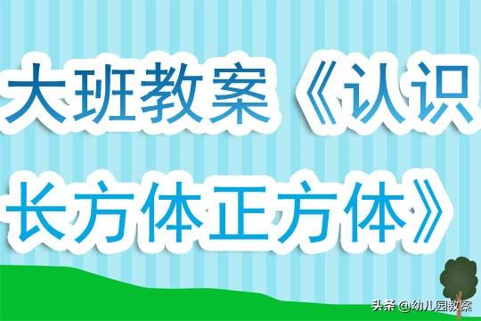 大班数学活动教案《认识长方体、正方体》含反思 